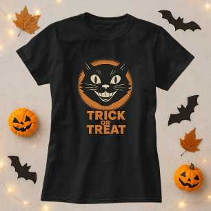 Trick or Treat Black Cat Halloween Gift T-Shirt