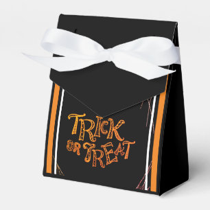 Trick or Treat Black & Orange & White Candy Bag Favour Box