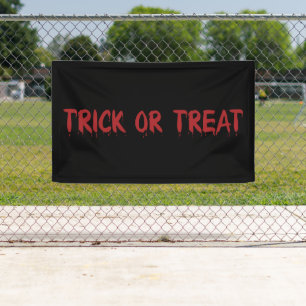 Trick or Treat black red blood text Halloween Banner