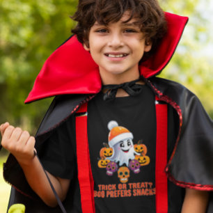 Trick or Treat Boo Funny Quote Halloween Party Tri-Blend Shirt