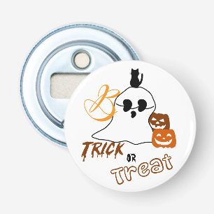 Trick Or Treat Boo with Back Cat and Pumpkin Bottle Opener