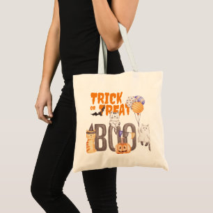 TRICK or TREAT, BOO with KITTENS HALLOWEEN Tote Bag