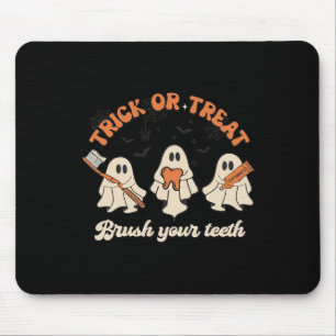 Trick Or Treat Brush Your Teeth Halloween Dental H Mouse Mat