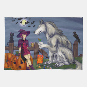 Trick or Treat Buddies Tea Towel