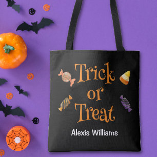 Trick or treat Candy, black  Tote Bag