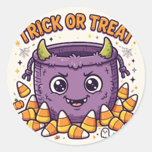 Trick Or Treat Candy Bucket Halloween Sticker