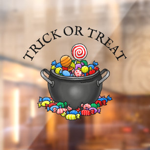 Trick or Treat Candy Cauldron Window Cling