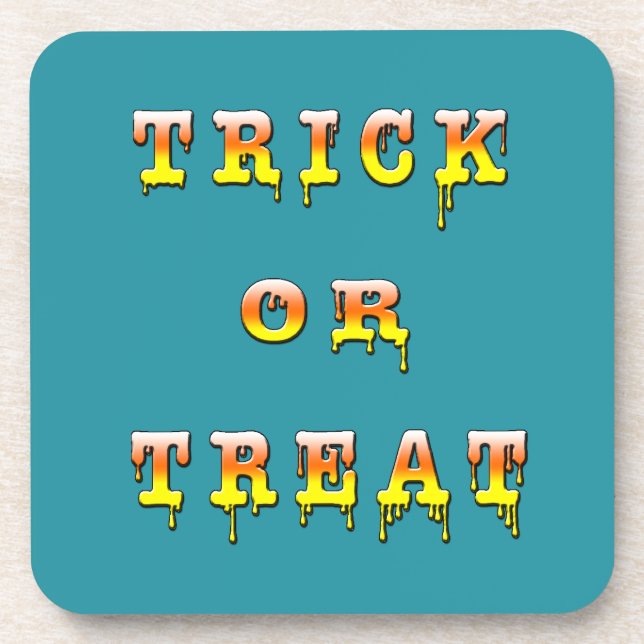 Trick or Treat Candy Cone Version Coaster (Front)