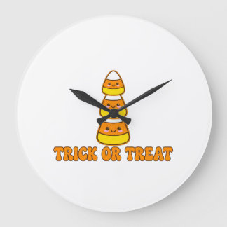 Trick Or Treat Candy Corn  - Cute Kawaii Hall Large Clock
