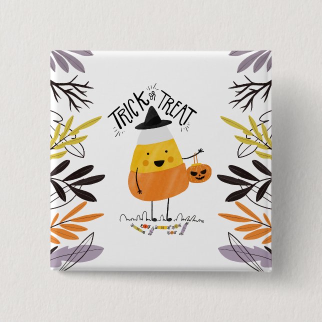 Trick or Treat Candy Corn Halloween | Button (Front)