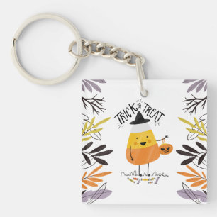 Trick or Treat Candy Corn Halloween Keychain