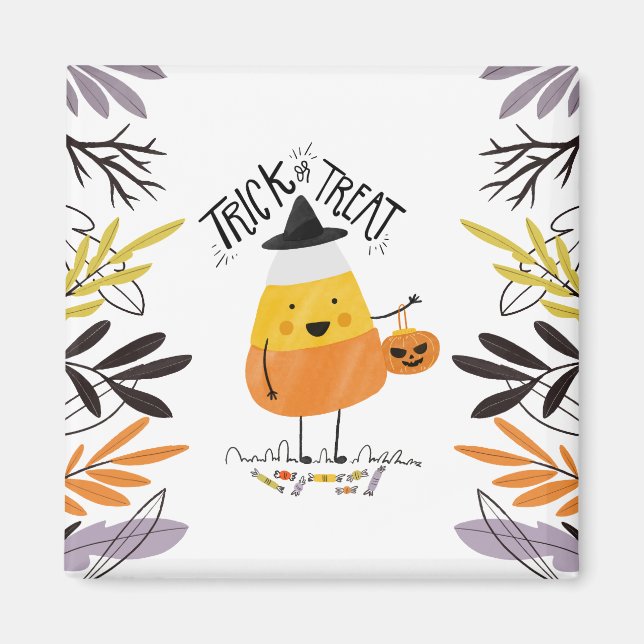 Trick or Treat Candy Corn Halloween | Magnet (Front)