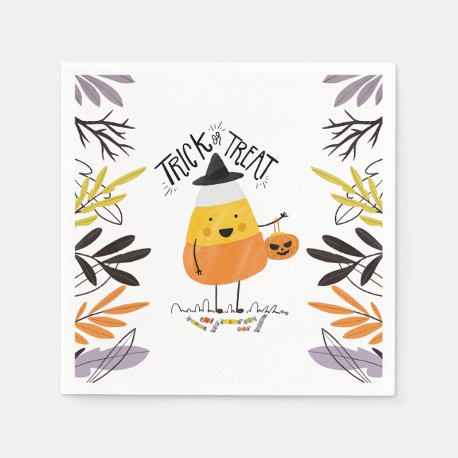 Trick or Treat Candy Corn Halloween | Napkin (Front)