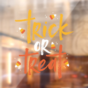 Trick or Treat Candy Corn Halloween Personalised Window Cling