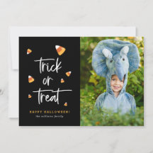 Trick or Treat Candy Corn Halloween Photo Cards