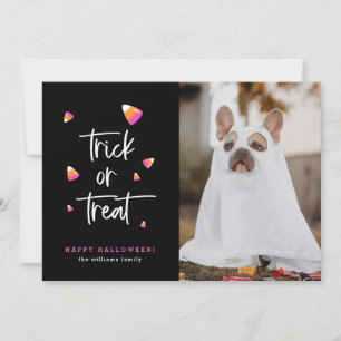 Trick or Treat Candy Corn Halloween Photo Cards