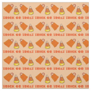 Trick or Treat Candy Corn Orange Halloween Party Fabric