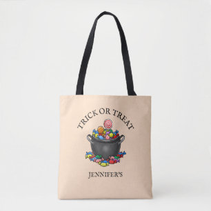 Trick or Treat Candy Pot Tote Bag