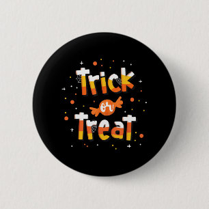 Trick Or treat Candy Yellow and Orange Cute 6 Cm Round Badge