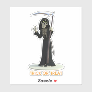 Trick or Treat. Cartoon Grim Reaper