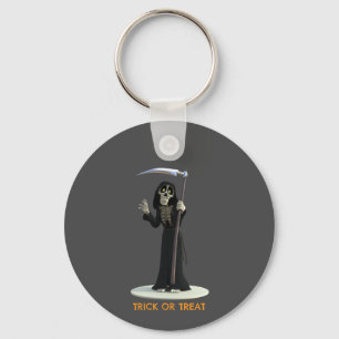 Trick or Treat. Cartoon Grim Reaper Key Ring