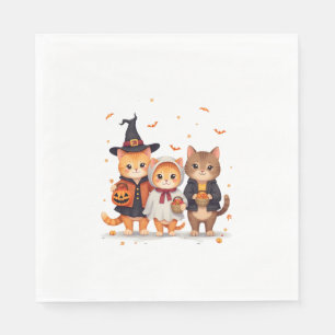 Trick-or-Treat Cat Squad Napkin