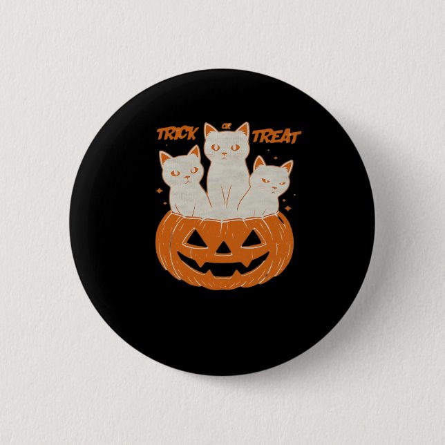 Trick or Treat cats Classic T-Shirt 6 Cm Round Badge (Front)