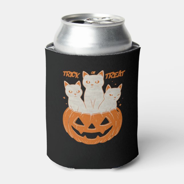 Trick or Treat cats Classic T-Shirt Can Cooler (Can Front)