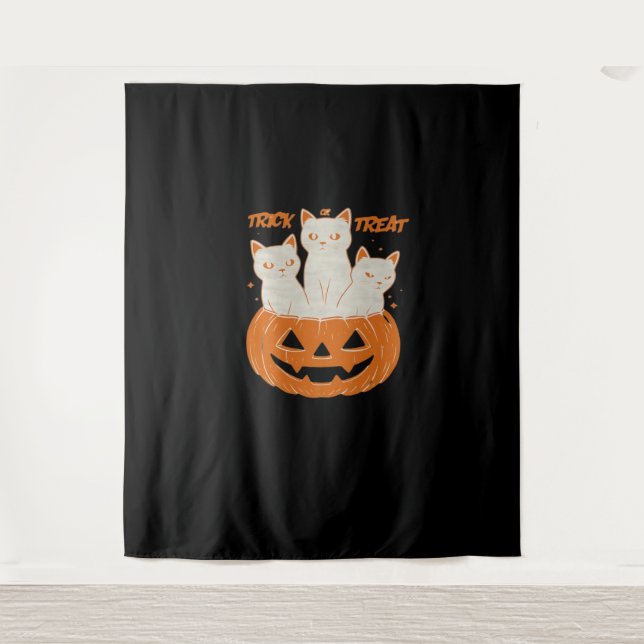 Trick or Treat cats Classic T-Shirt Tapestry (Front)