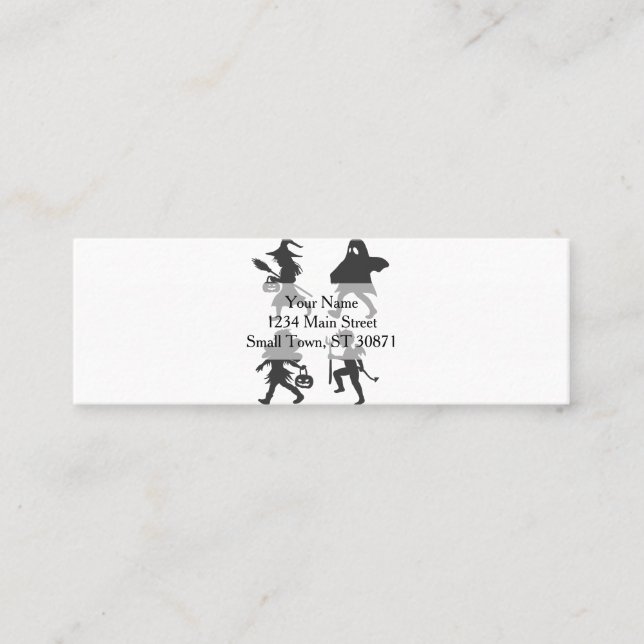 Trick  or treat - Choose background colour Mini Business Card (Front)