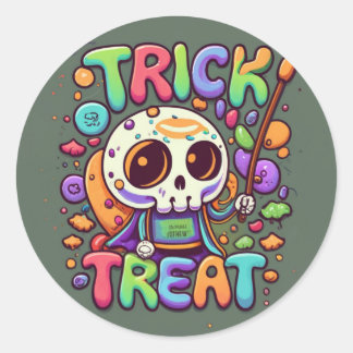 Trick or Treat Classic Round Sticker