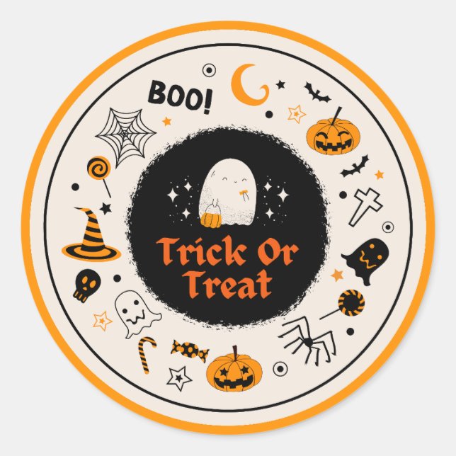 Trick Or Treat Classic Round Sticker (Front)