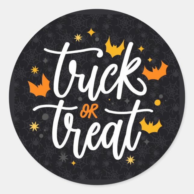 Trick or Treat Classic Round Sticker (Front)
