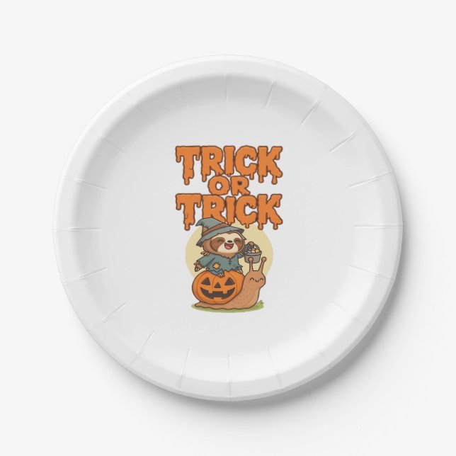 Trick or Treat Classic T-Shirt Paper Plate (Front)