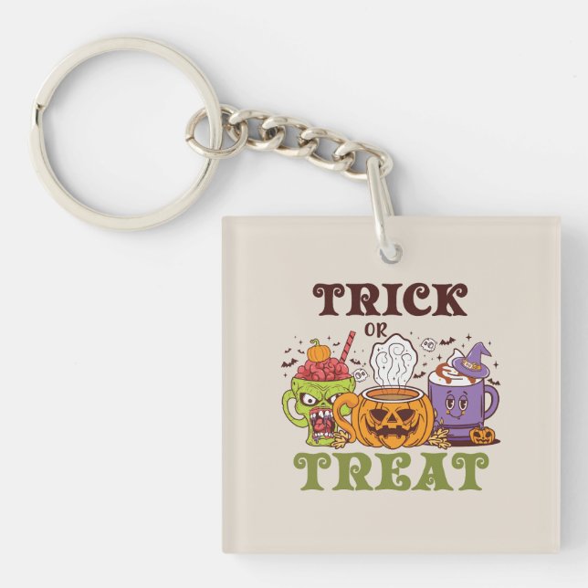 Trick Or Treat Coffee Delight Key Ring (Front)