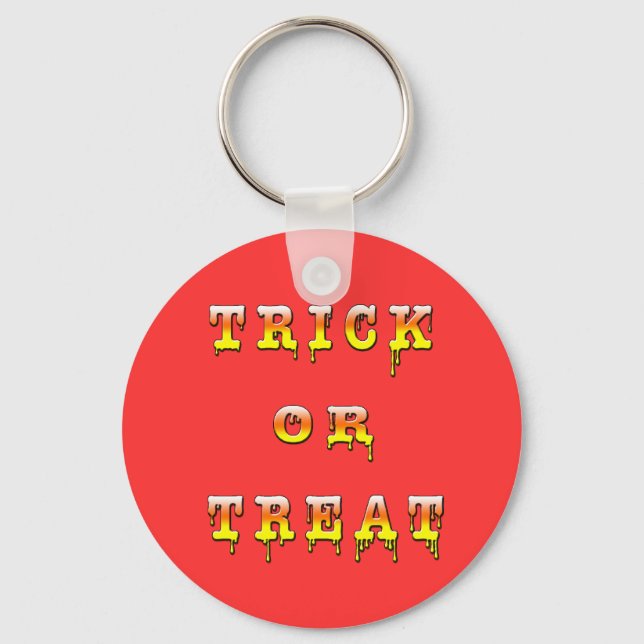Trick or Treat (corn candy colour) Key Ring (Front)