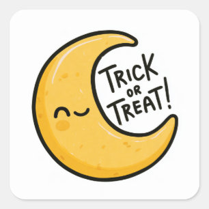 Trick or Treat! - Crescent Moon 2 Square Sticker