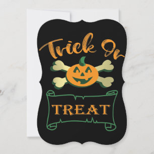 Trick or treat crossbones Halloween pumpkin