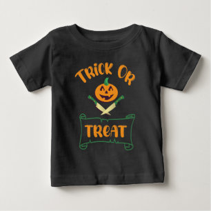 Trick or treat crossbones Halloween pumpkin Baby T-Shirt