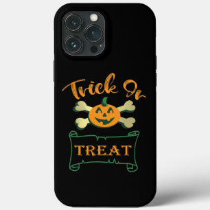 Trick or treat crossbones Halloween pumpkin  iPhone 13 Pro Max Case