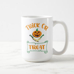 Trick or treat crossbones Halloween pumpkin Coffe Coffee Mug