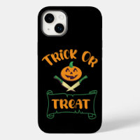 Trick or treat crossbones Halloween pumpkin face