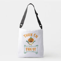 Trick or treat crossbones Halloween pumpkin face