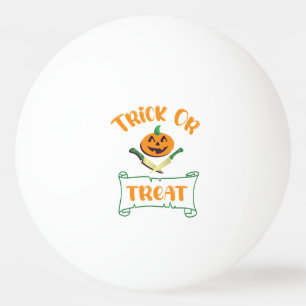 Trick or treat crossbones Halloween pumpkin face Ping Pong Ball