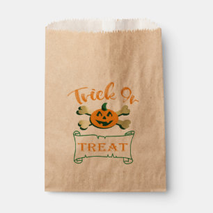 Trick or treat crossbones Halloween pumpkin Favour Bags