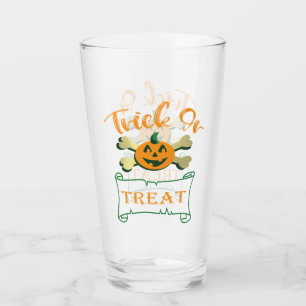 Trick or treat crossbones Halloween pumpkin Glass