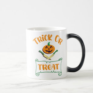 Trick or treat crossbones Halloween pumpkin   Magic Mug