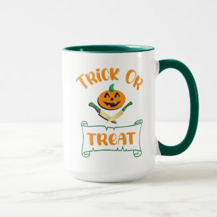 Trick or treat crossbones Halloween pumpkin Mug