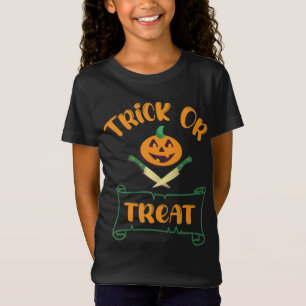 Trick or treat crossbones Halloween pumpkin T-Shir T-Shirt