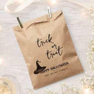 Trick Or Treat Custom Family Name Happy Halloween  Favour Bags